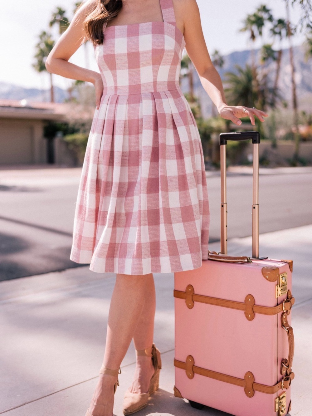 Gal Meets Glam Pink and White Gingham Polly Dress